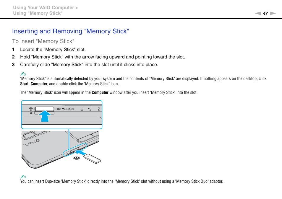 Sony VGN-NW226F User Manual | Page 47 / 152