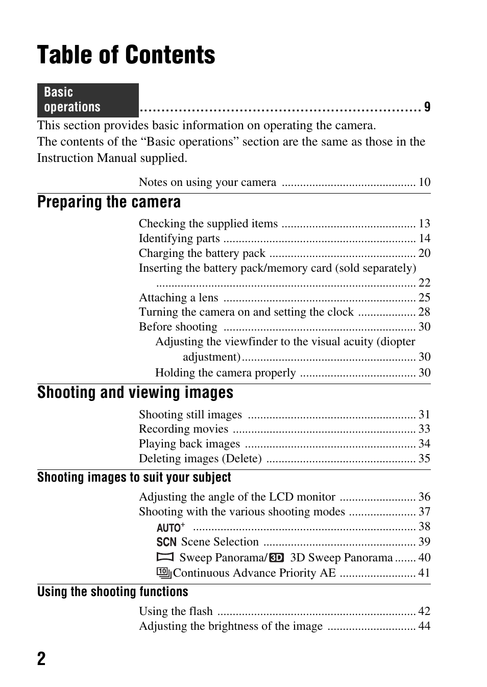 Sony SLT-A65VL User Manual | Page 2 / 214
