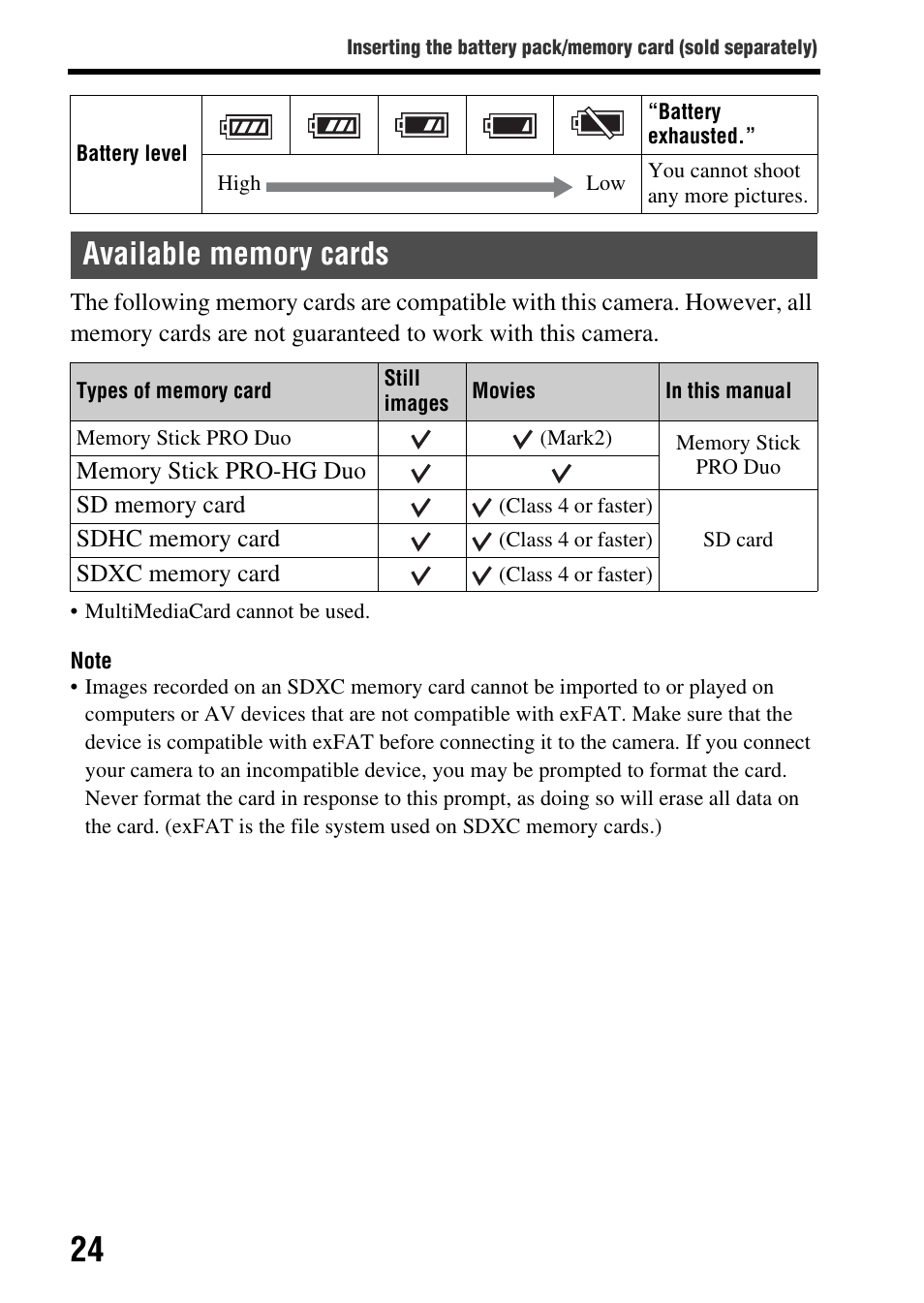 Sony SLT-A65VL User Manual | Page 24 / 214