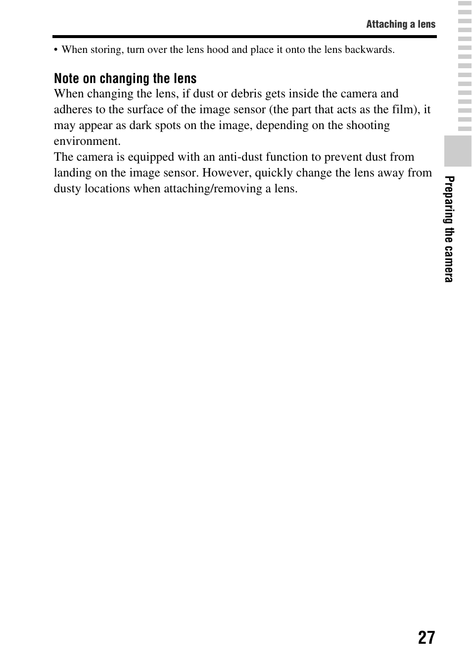 Sony SLT-A65VL User Manual | Page 27 / 214