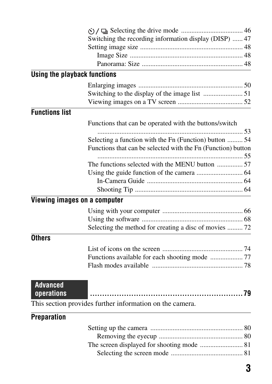 Sony SLT-A65VL User Manual | Page 3 / 214