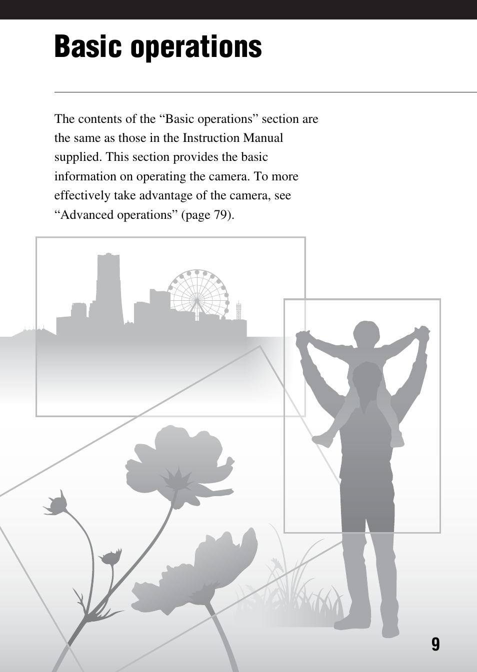 Basic operations, The “basic operations | Sony SLT-A65VL User Manual | Page 9 / 214