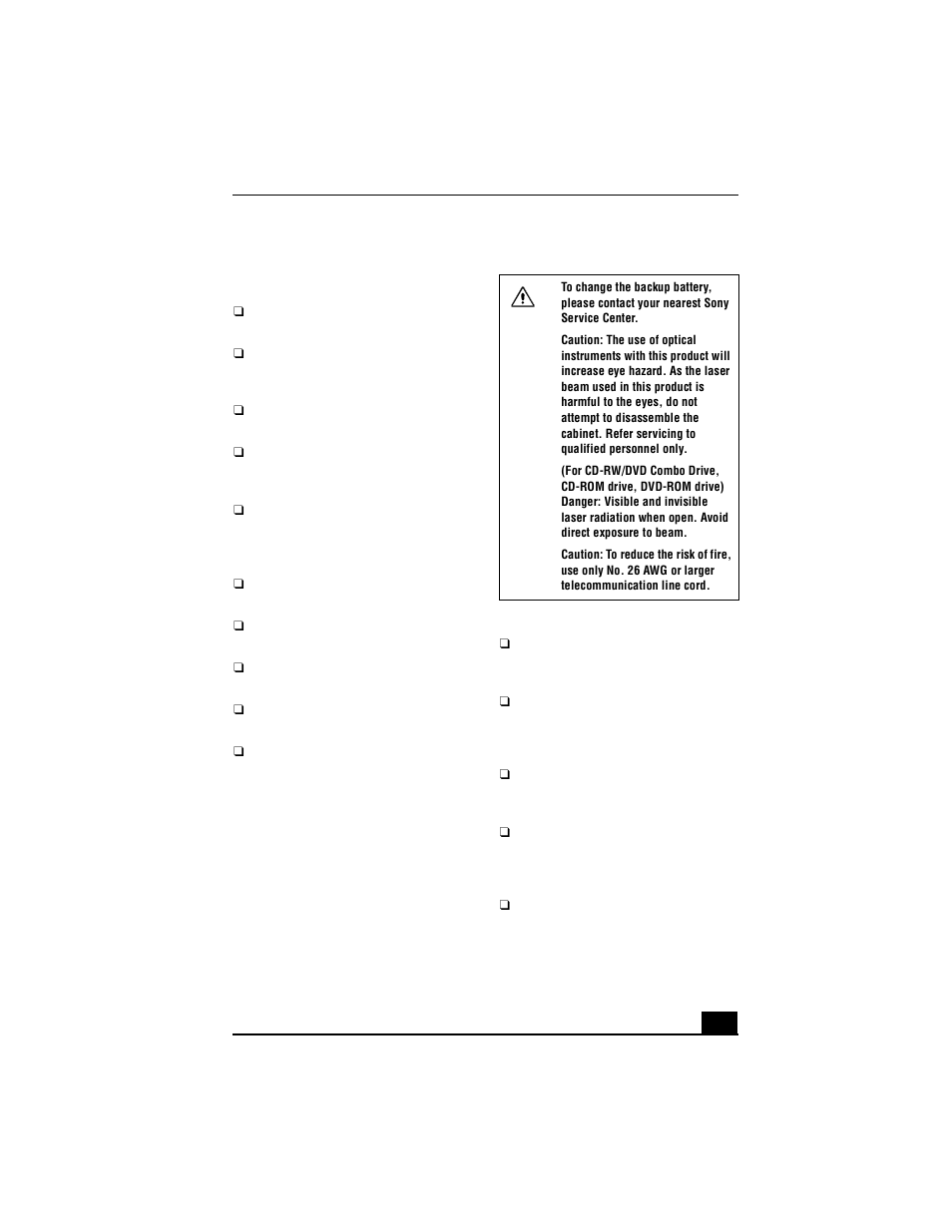 Safety information | Sony PCG-V505AXP User Manual | Page 7 / 68