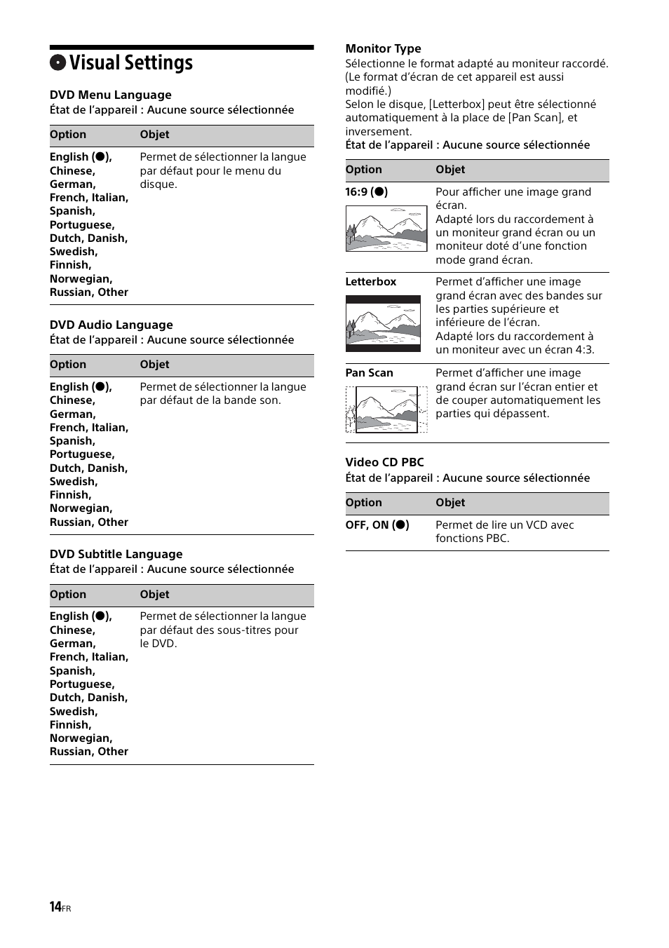 Visual settings | Sony XAV-65 User Manual | Page 36 / 72