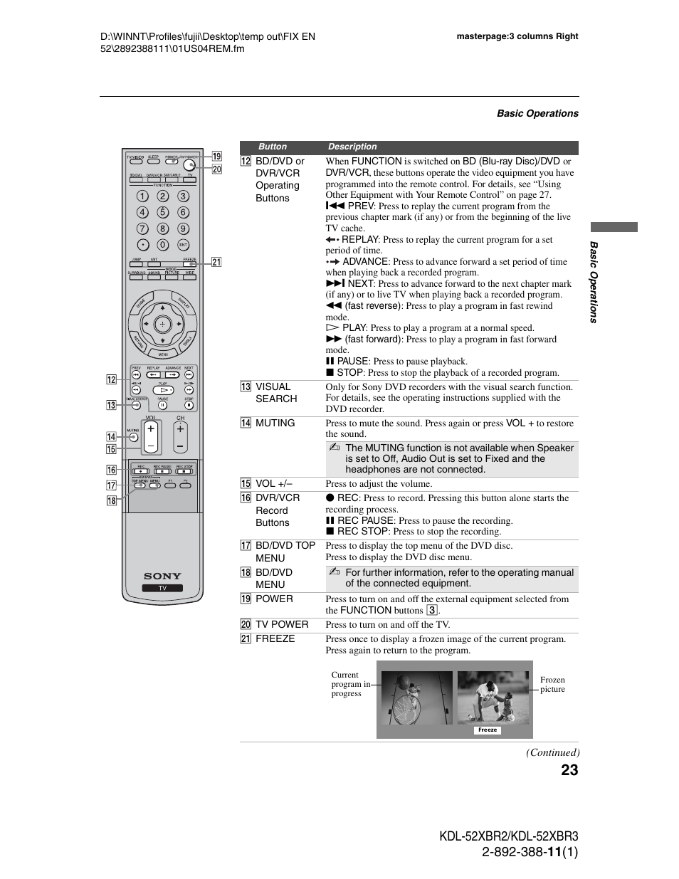 Sony KDL-52XBR3 User Manual | Page 23 / 56