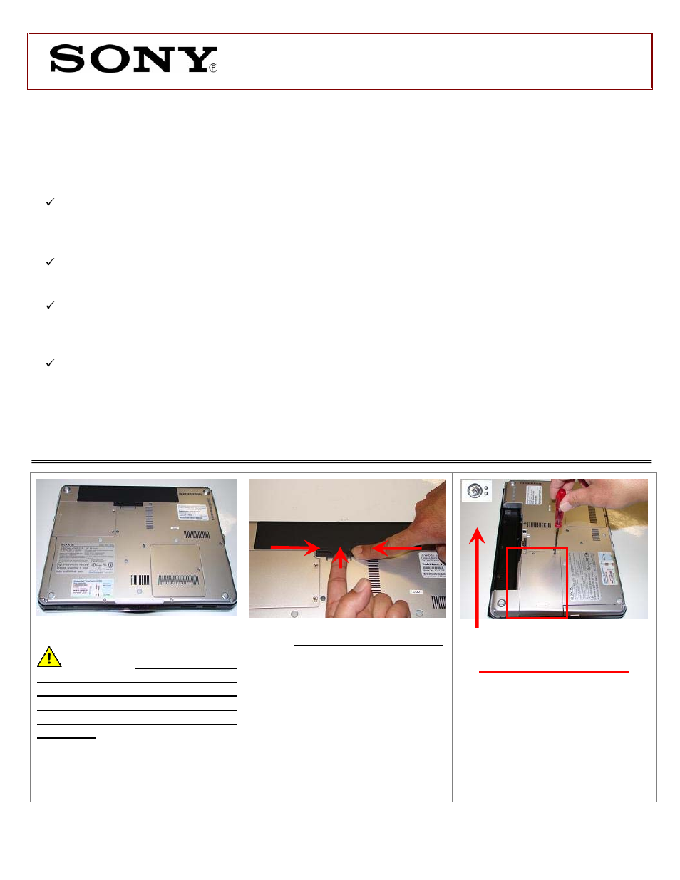 Sony VGN-CS Series Hard Disk Drive (Replacement Instructions) User Manual | 2 pages