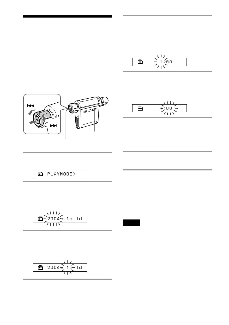 Adjusting the current time setting (date-time), Adjusting the current time setting (date- time) | Sony NW-MS90D User Manual | Page 34 / 64