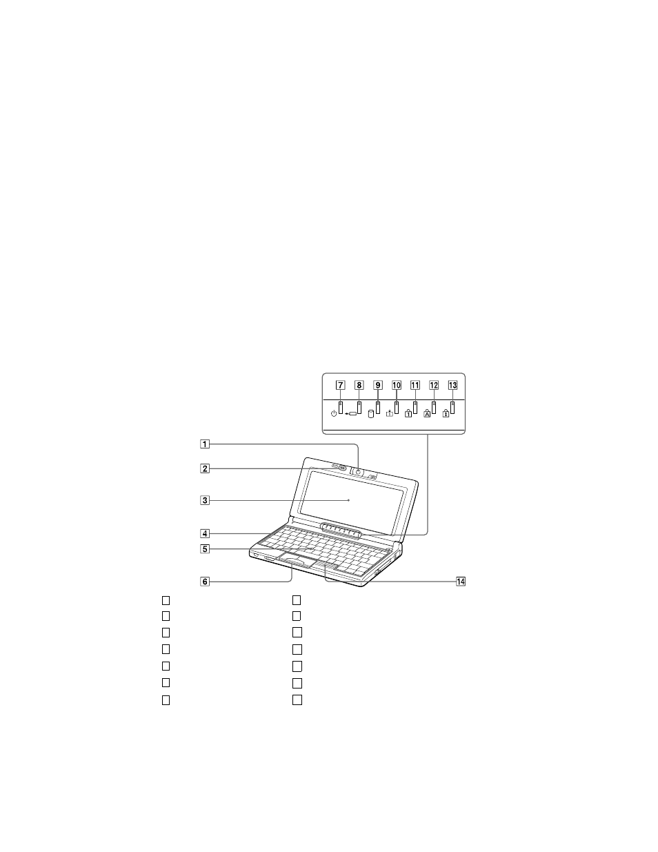 Using your c1 picturebook computer, Locating the controls and connectors, Front | Sony PCG-C1X User Manual | Page 17 / 111