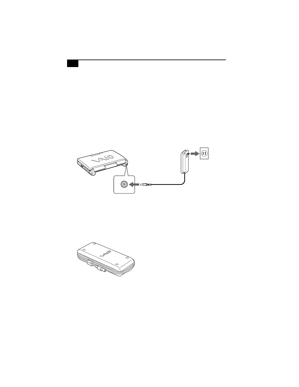 Connecting a power source, Using the ac adapter, To remove the ac adapter | Sony PCG-C1X User Manual | Page 20 / 111