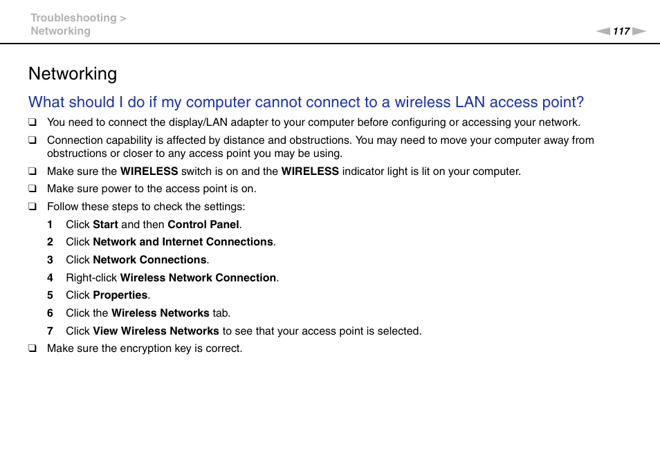 Networking | Sony VGN-P610 User Manual | Page 117 / 138