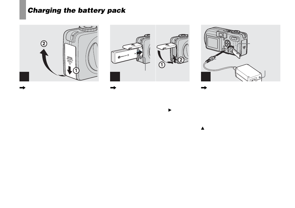 Getting started, Charging the battery pack | Sony DSC-P8 User Manual | Page 10 / 120