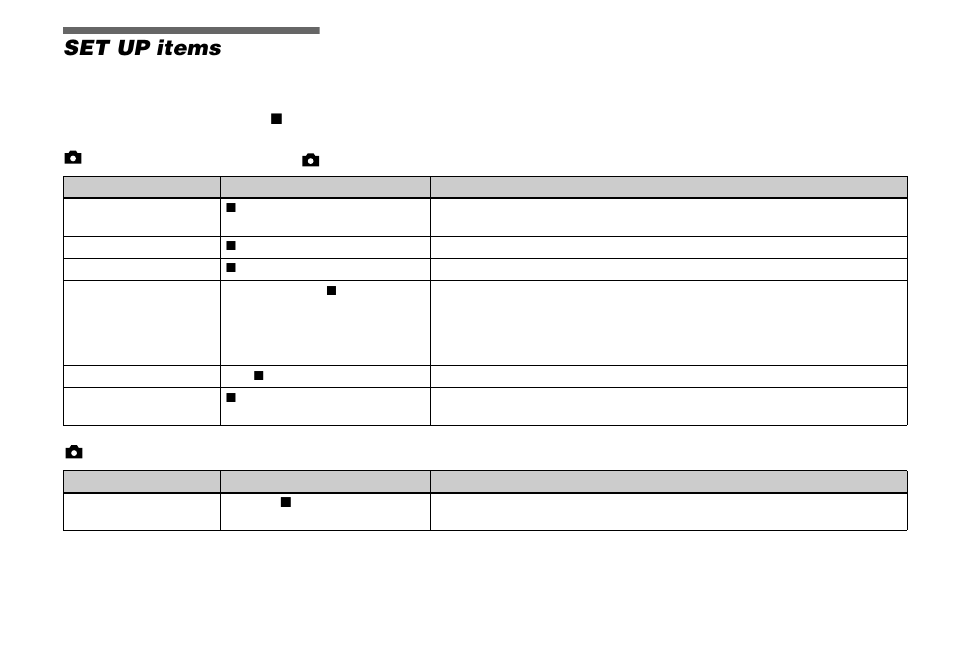 Set up items, D 104) | Sony DSC-P8 User Manual | Page 104 / 120