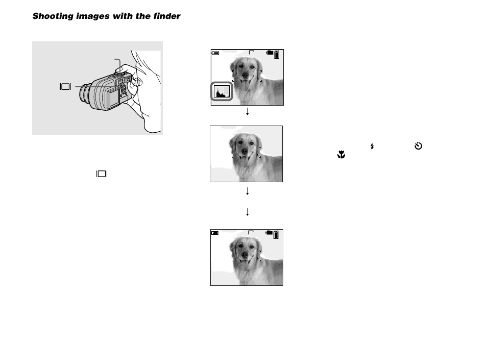 Shooting images with the finder | Sony DSC-P8 User Manual | Page 28 / 120