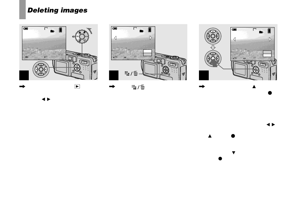 Deleting still images, Deleting images | Sony DSC-P8 User Manual | Page 34 / 120