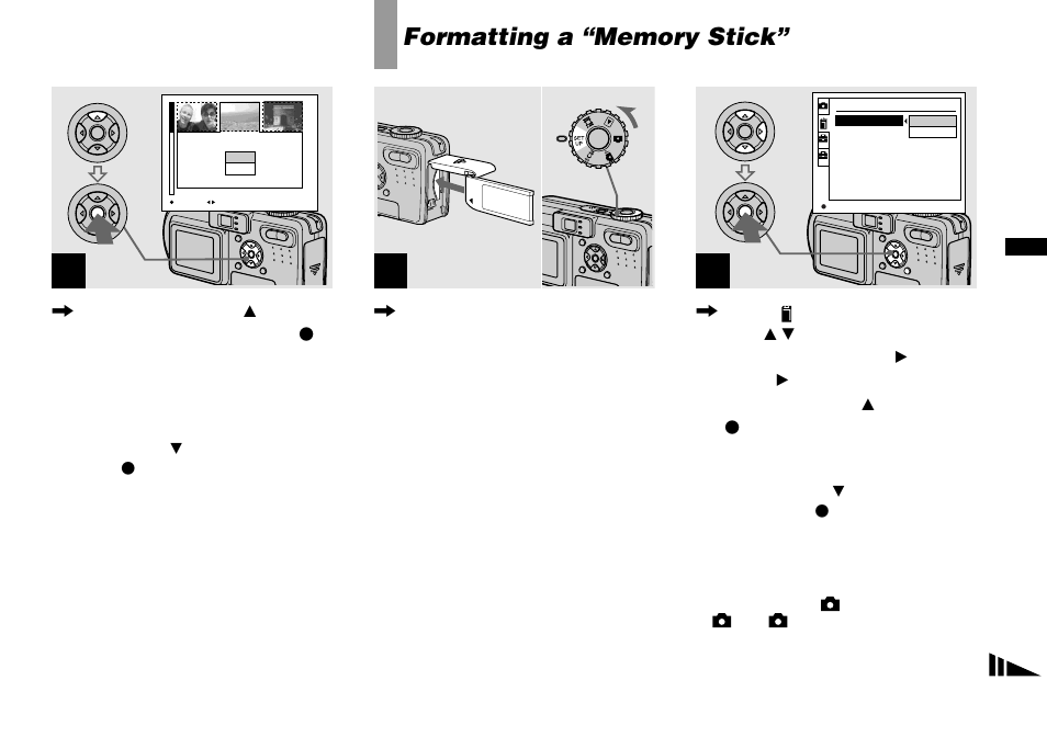 Formatting a “memory stick | Sony DSC-P8 User Manual | Page 37 / 120