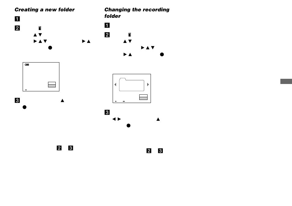 Creating a new folder, Changing the recording folder | Sony DSC-P8 User Manual | Page 41 / 120