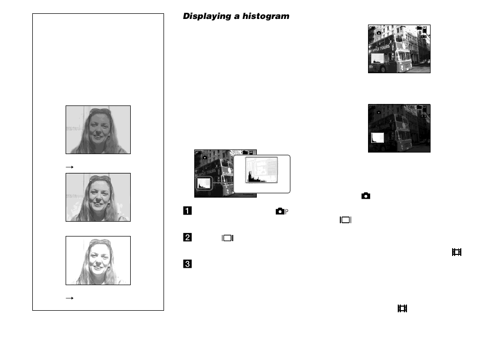 Displaying a histogram | Sony DSC-P8 User Manual | Page 46 / 120