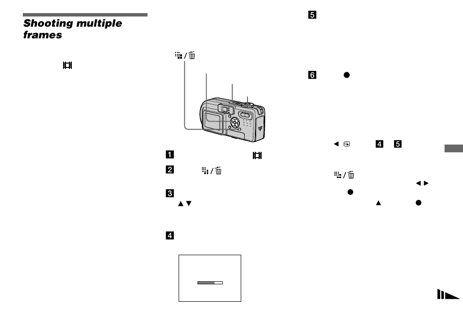 Shooting multiple frames, Clip motion | Sony DSC-P8 User Manual | Page 51 / 120