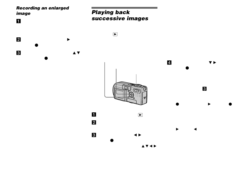 Recording an enlarged image — trimming, Playing back successive images, Recording an enlarged image | Trimming, Slide show | Sony DSC-P8 User Manual | Page 60 / 120