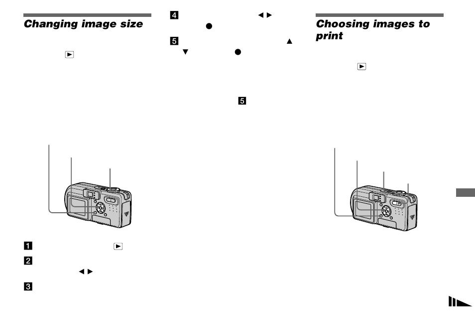 Changing image size, Choosing images to print, Print (dpof) mark | Sony DSC-P8 User Manual | Page 65 / 120