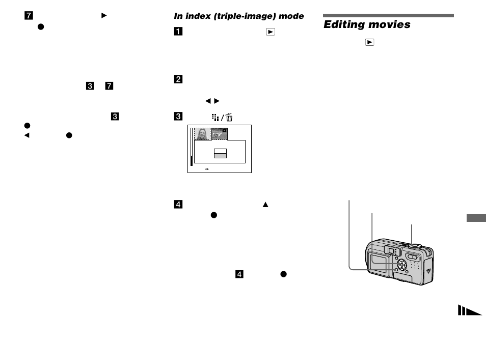 Editing movies | Sony DSC-P8 User Manual | Page 71 / 120