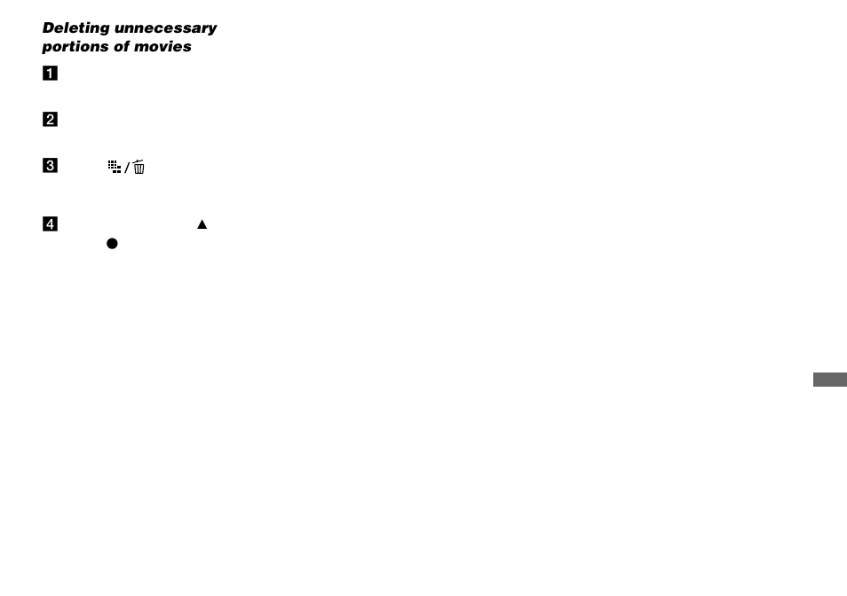 Deleting unnecessary portions of movies, Deleting unnecessary portions, Of movies | Sony DSC-P8 User Manual | Page 73 / 120