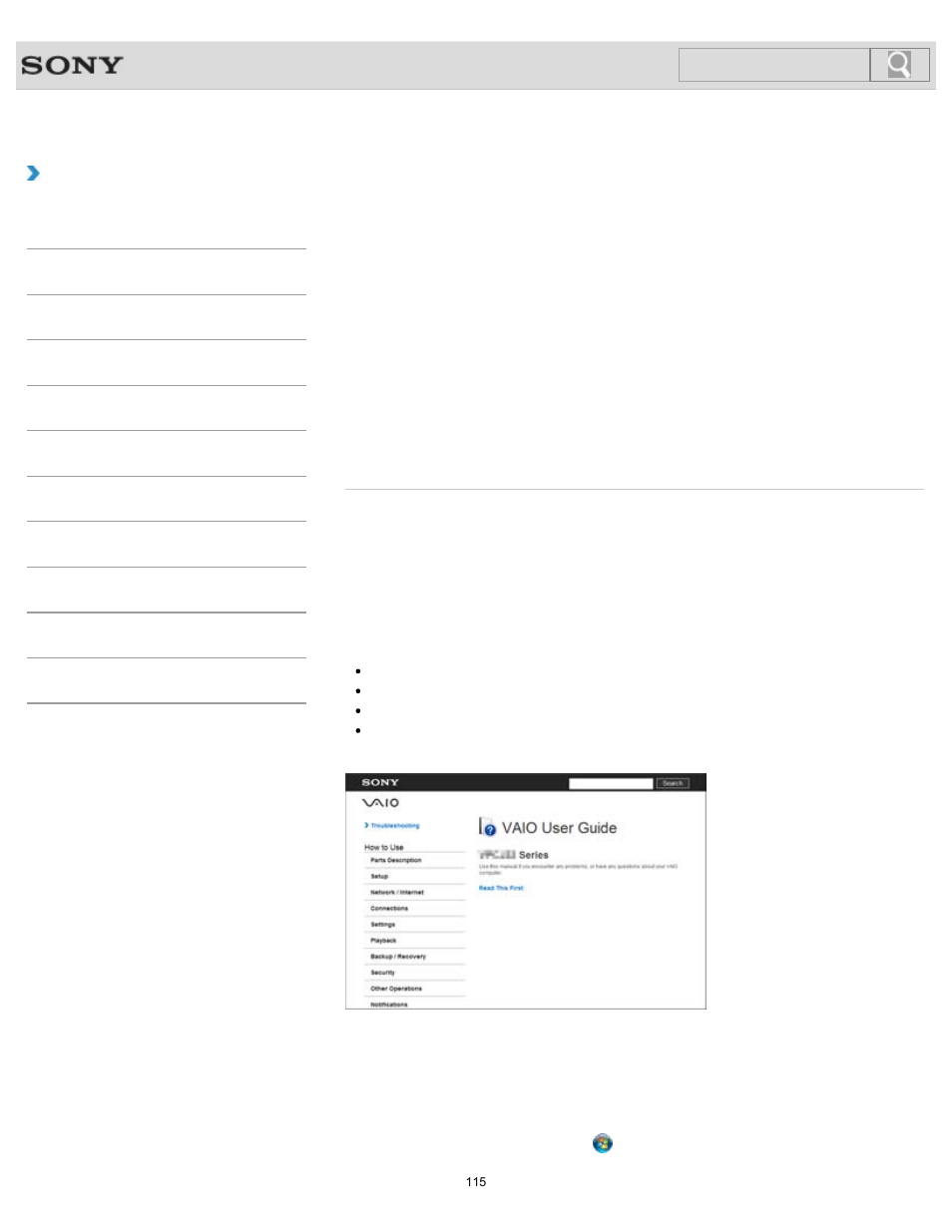 Version, Details, How to use | Welcome, Updating the user guide to the latest version, Search | Sony SVS1511BFXB User Manual | Page 115 / 407