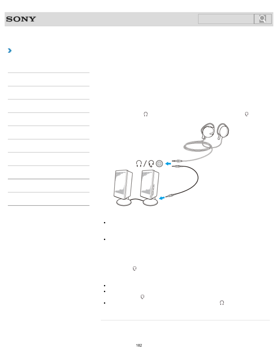 Connecting external speakers/headphones/headset, Details, Svs13a | Svs151, How to use, Search | Sony SVS1511BFXB User Manual | Page 182 / 407