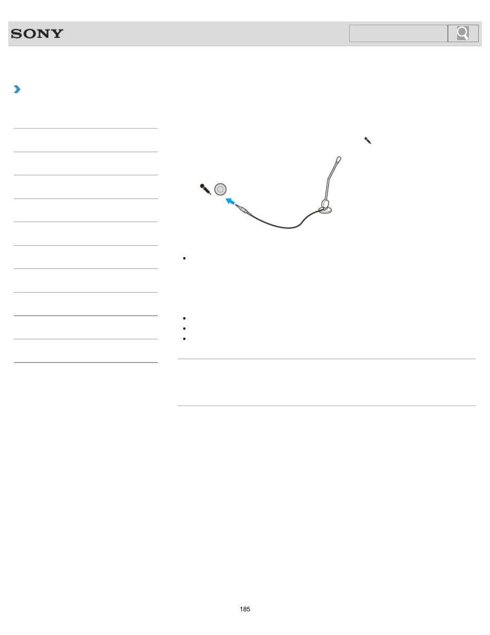 Connecting an external microphone, Details, How to use | Search | Sony SVS1511BFXB User Manual | Page 185 / 407