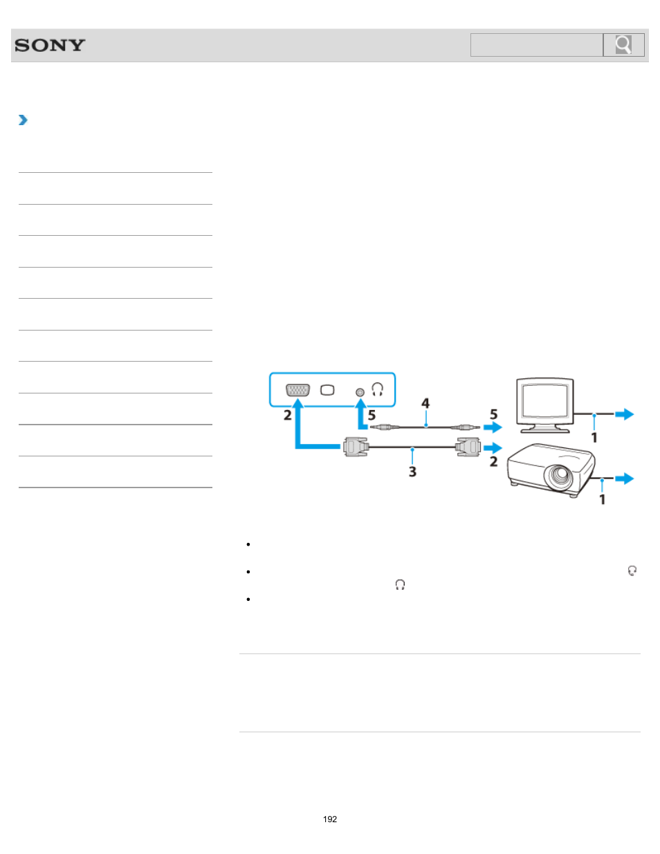 Connecting an external display or projector, Details, How to use | Search | Sony SVS1511BFXB User Manual | Page 192 / 407