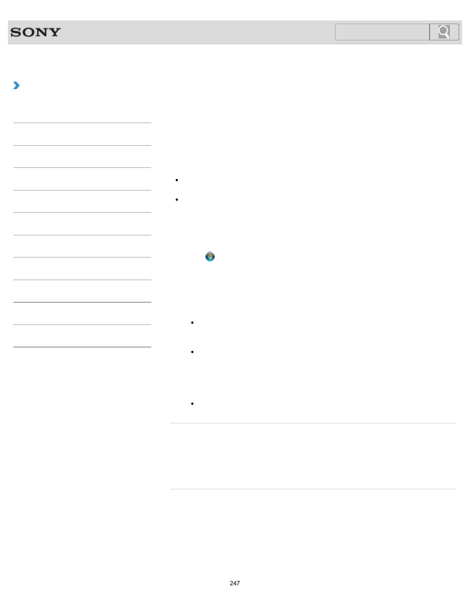 Formatting “memory stick, How to use, Search | Sony SVS1511BFXB User Manual | Page 247 / 407