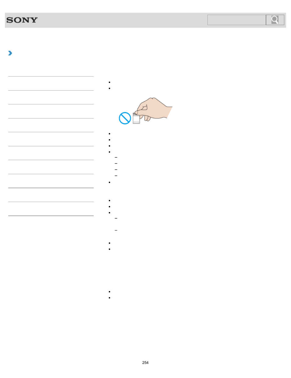 Notes on using “memory stick, How to use, Search | Sony SVS1511BFXB User Manual | Page 254 / 407