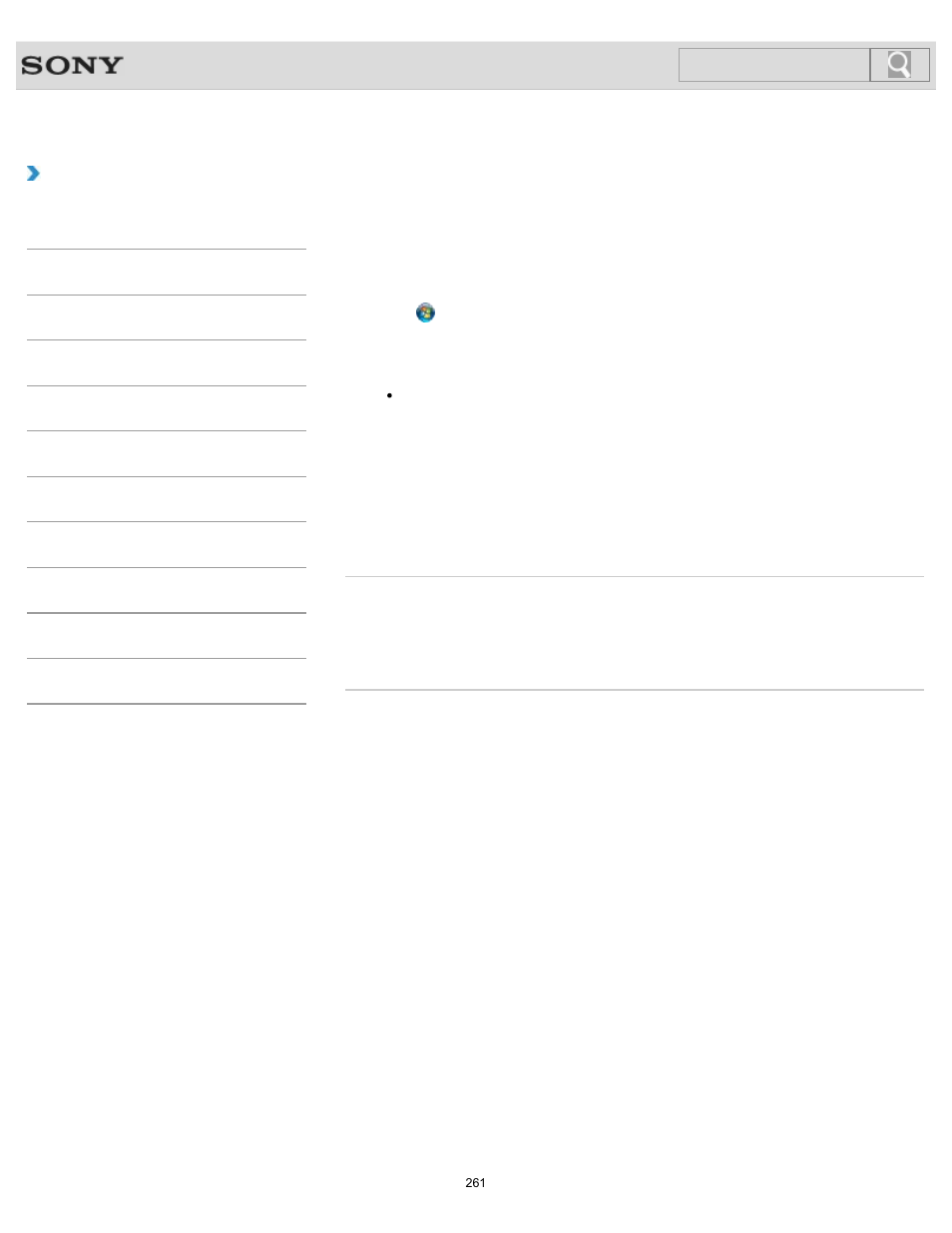 Creating partitions in windows, How to use, Search | Sony SVS1511BFXB User Manual | Page 261 / 407