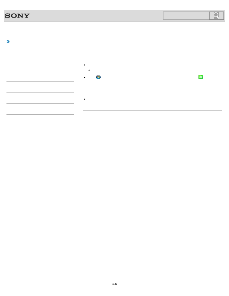 Troubleshooting, Search | Sony SVS1511BFXB User Manual | Page 326 / 407