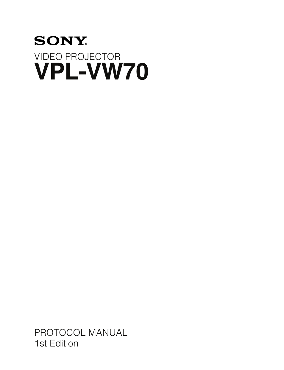 Sony VPL-VW70 User Manual | 18 pages