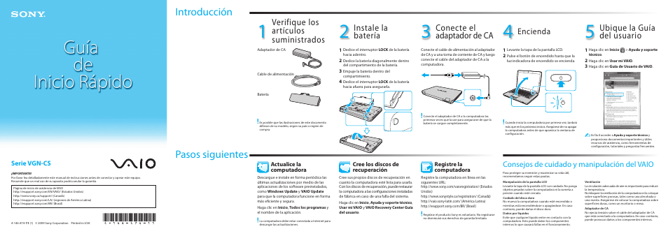 Sony VGN-CS390DBB User Manual | 2 pages