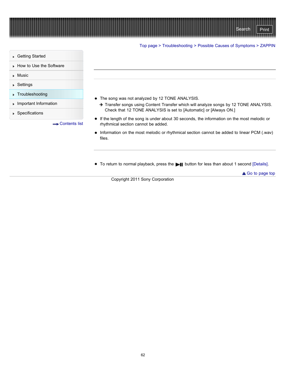 Zappin | Sony NWZ-W262BLK User Manual | Page 62 / 80