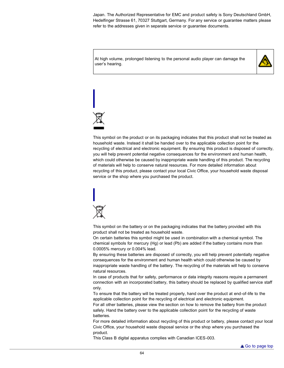 Sony NWZ-W262BLK User Manual | Page 64 / 80