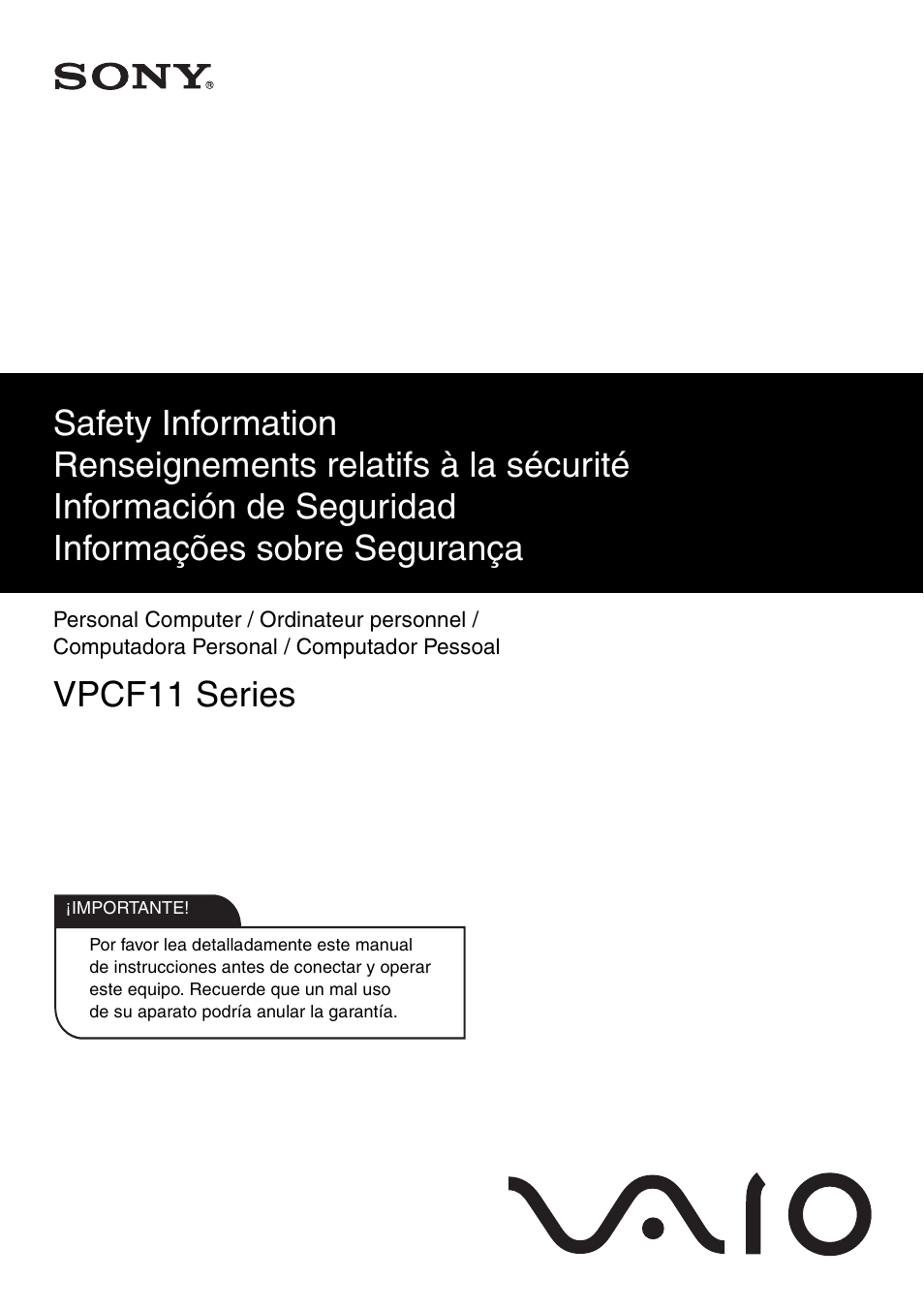 Sony VPCF11KFX User Manual | 24 pages