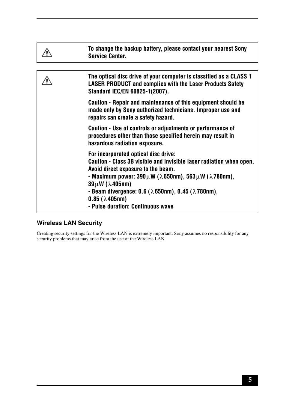 Sony VPCF11KFX User Manual | Page 5 / 24