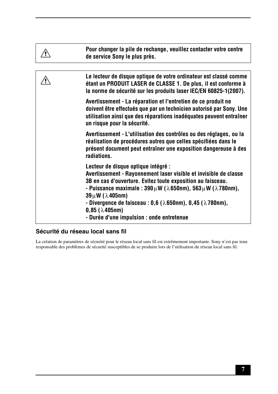 Sony VPCF11KFX User Manual | Page 7 / 24