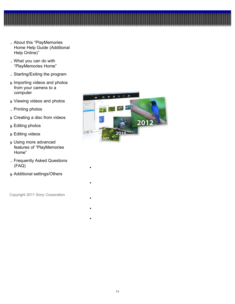 Playmemories home help guide, Additional help online) | Sony PlayMemories Home User Manual | Page 11 / 17