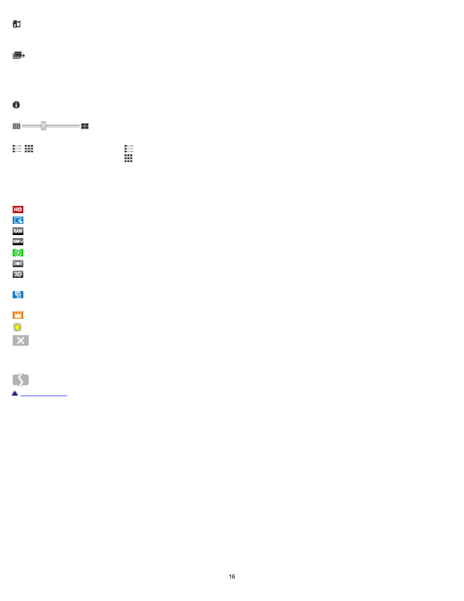 D thumbnail icons | Sony PlayMemories Home User Manual | Page 16 / 17
