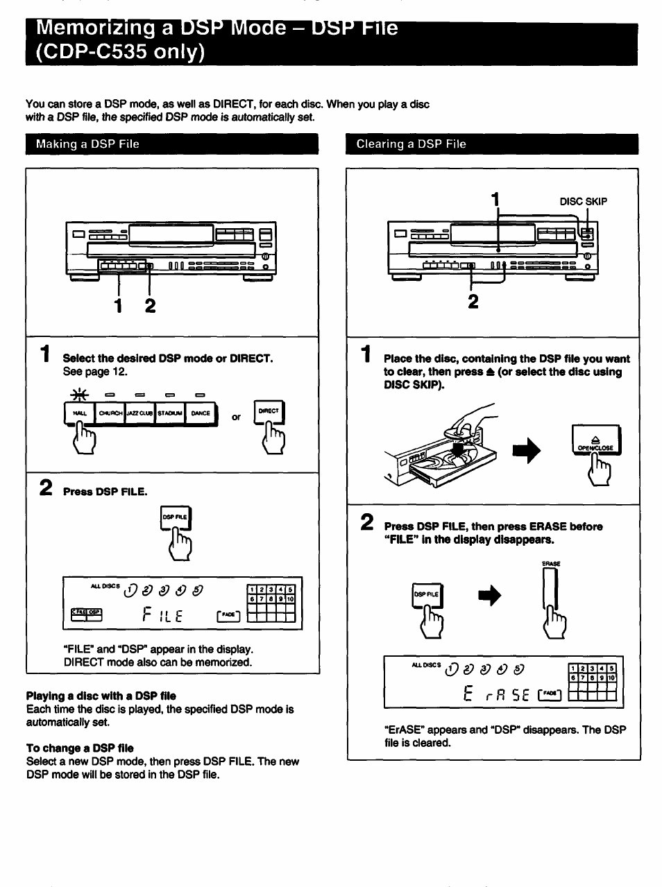 Memorizing a (cdp-c535 only) | Sony CDP-C435 User Manual | Page 29 / 31