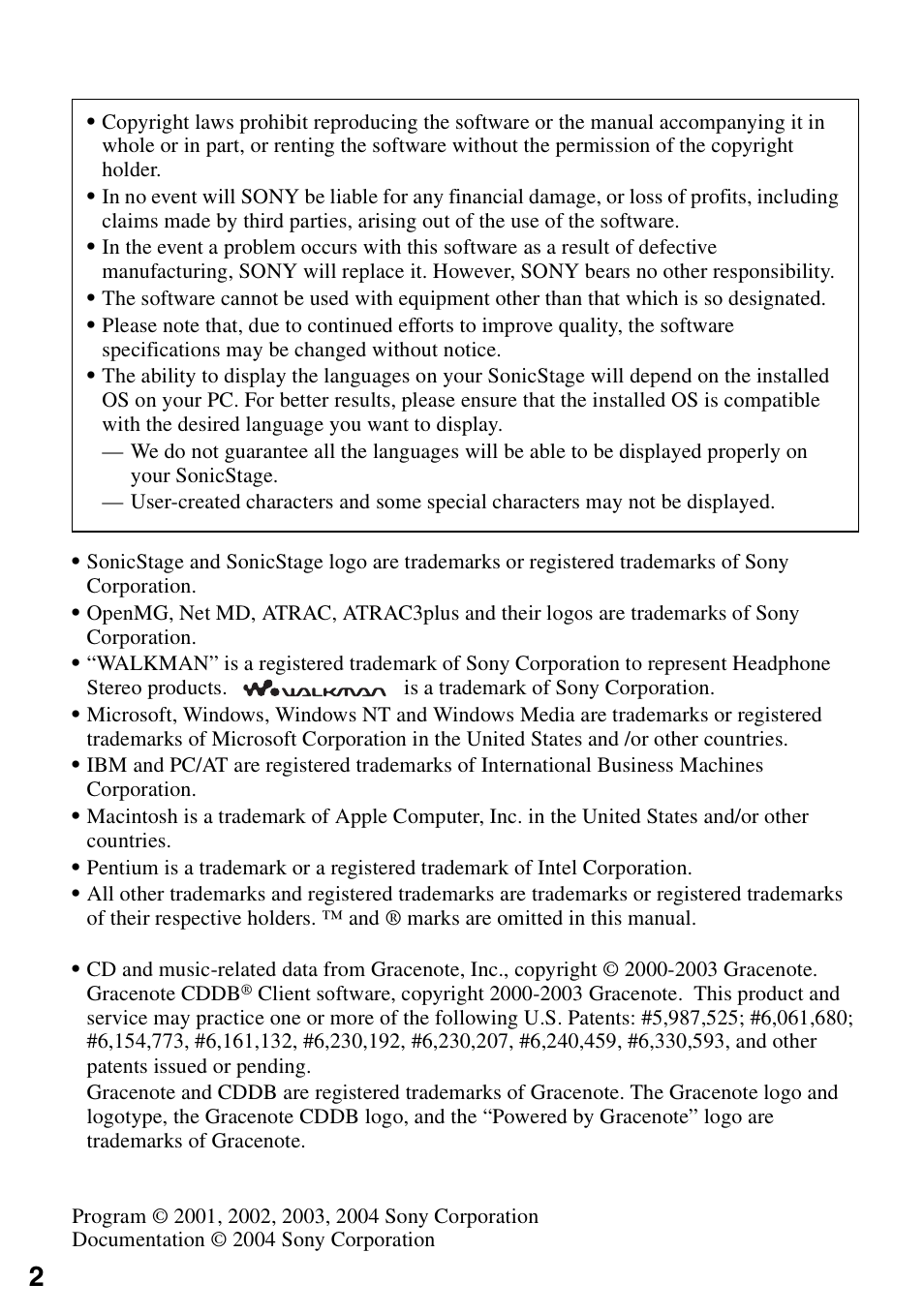 Sony D-NE326CK User Manual | Page 2 / 20