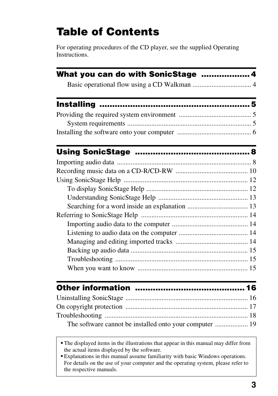 Sony D-NE326CK User Manual | Page 3 / 20