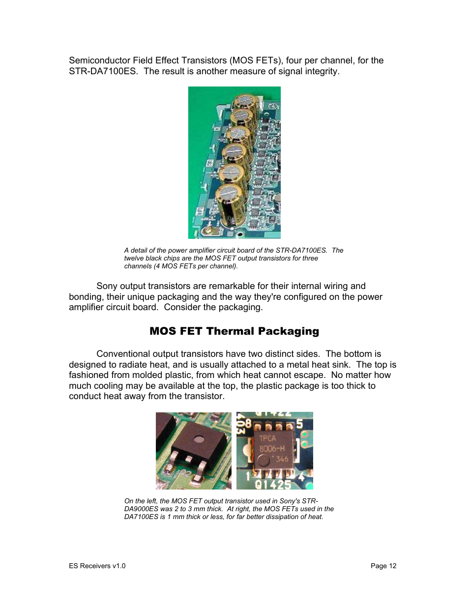 Mos fet thermal packaging | Sony STR-DA9000ES User Manual | Page 12 / 38