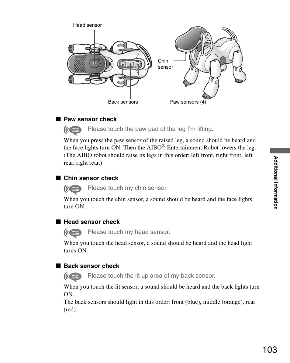 Sony ERS-7 User Manual | Page 103 / 120
