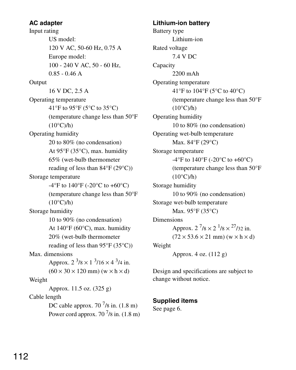 Sony ERS-7 User Manual | Page 112 / 120