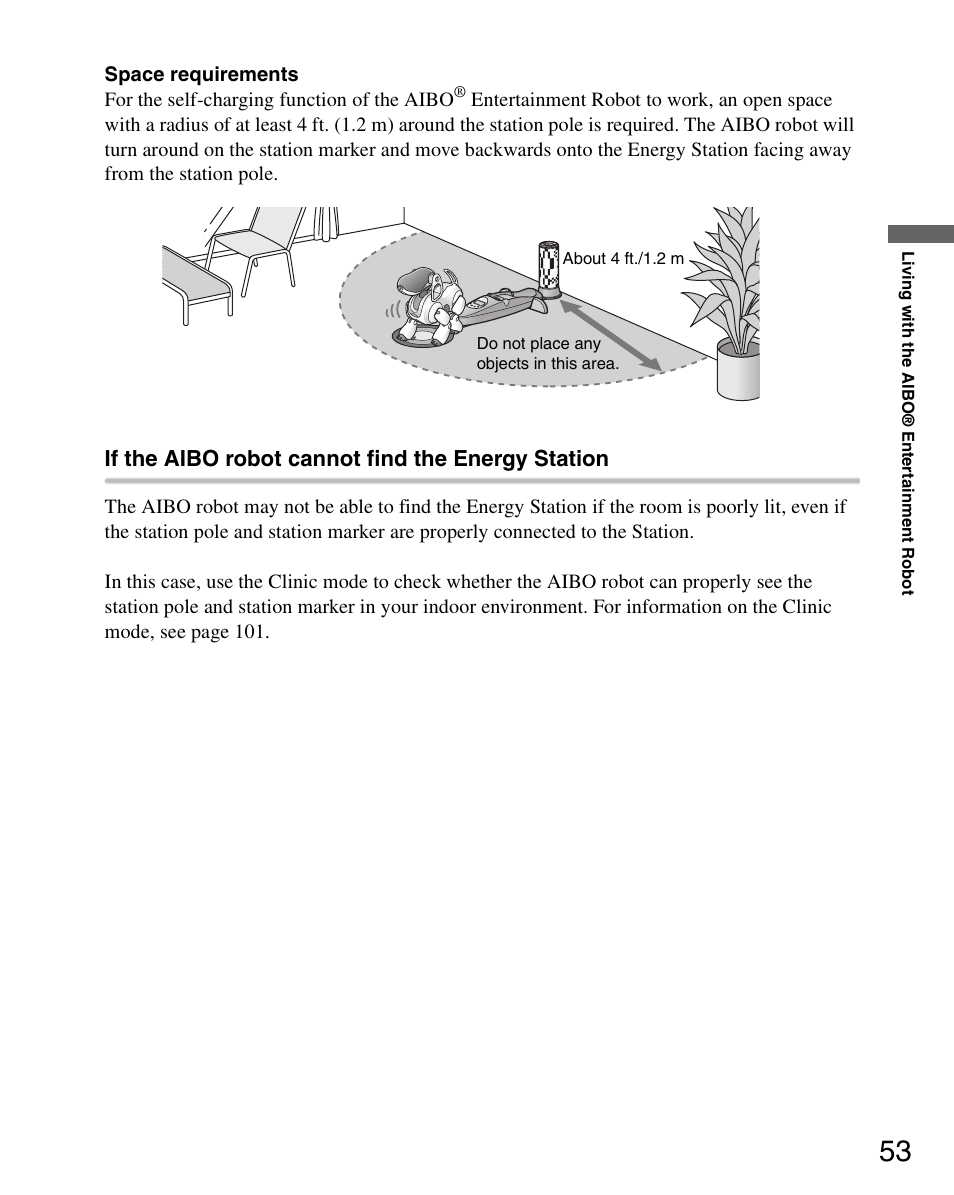 If the aibo robot cannot find the energy station | Sony ERS-7 User Manual | Page 53 / 120